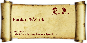 Roska Márk névjegykártya
